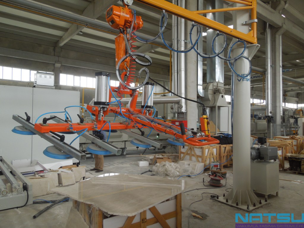 Block cutting machine to cut marble, granite and travertine bai taken the vacuum of the strip cutting, splitting, or stacked on the pallet makes the process of.